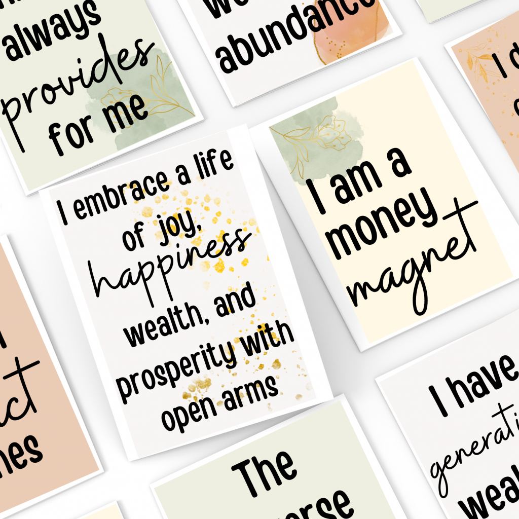 manifest money affirmation cards