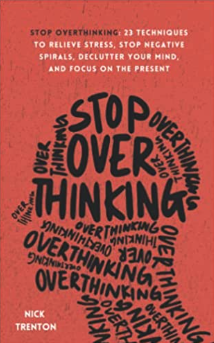 a red cover book with a head shaped as the title of the book - stop over thinking