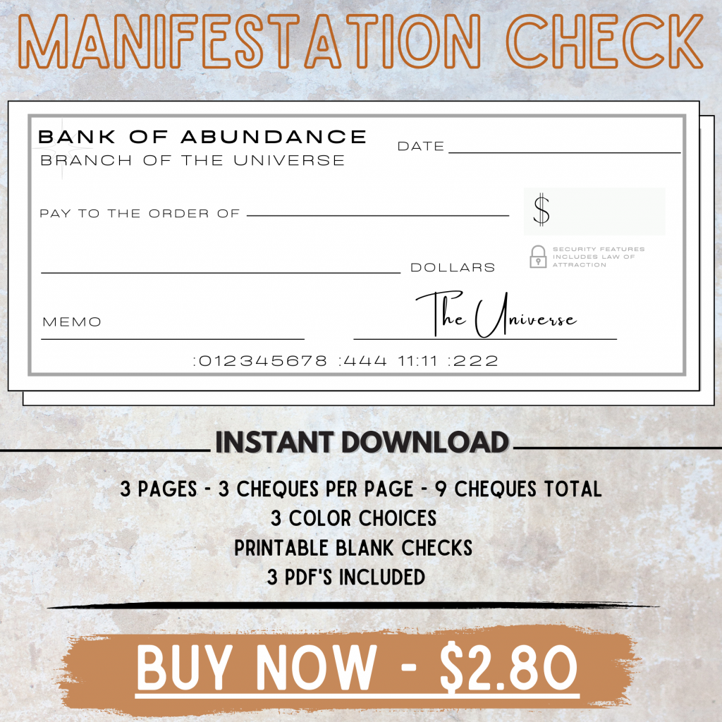 manifestation check with information of what the printable download offers
